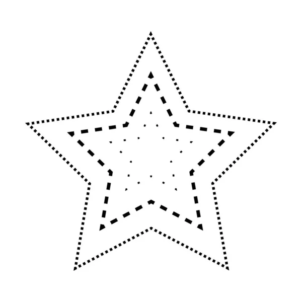 Tracing Star Shape Broken Line Element Preschool Kindergarten Montessori Kids — Stock Vector