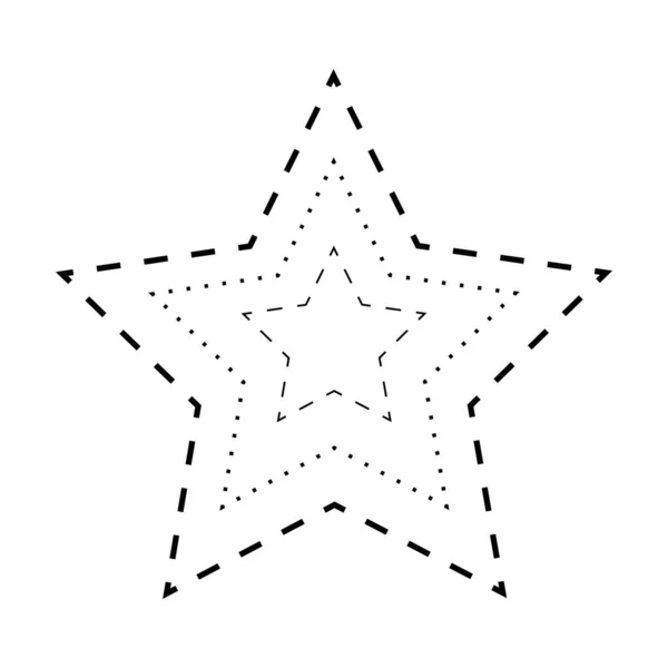 Sternförmiges Gebrochenes Linienelement Für Vorschul Kindergarten Und Montessori Kinder Beim — Stockvektor