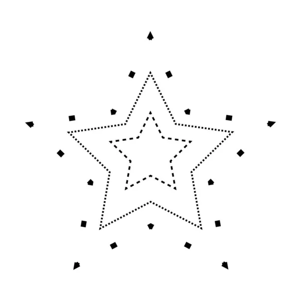 跟踪学前 幼儿园和蒙特梭利儿童在矢量图解中的星形断线元素预编写 绘图和切割练习活动 — 图库矢量图片