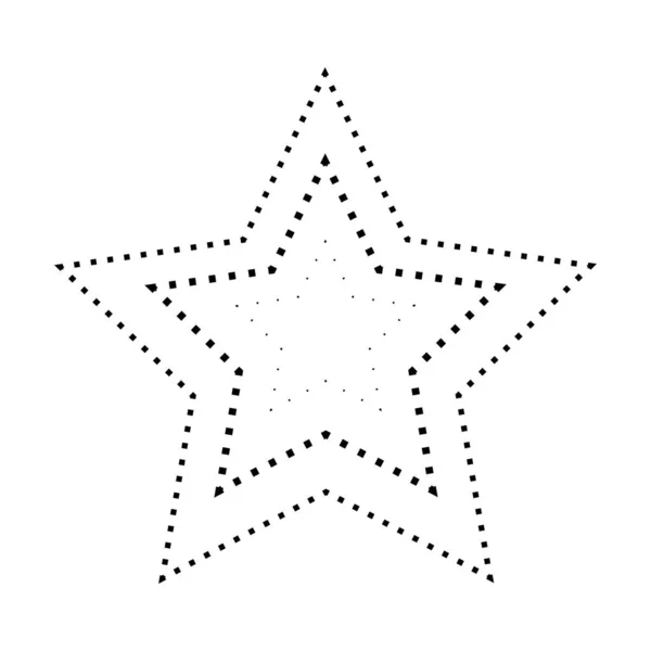 Nyomkövető Csillag Alakú Törött Vonal Elem Óvodai Óvodai Montessori Gyerekek — Stock Vector