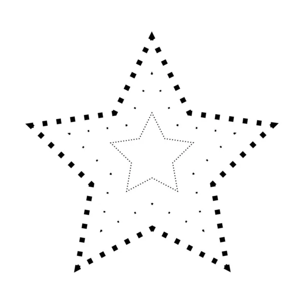 Rastreo Forma Estrella Elemento Línea Rota Para Preescolar Jardín Infantes — Archivo Imágenes Vectoriales