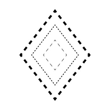 Eşkenar dörtgen şekil sembolünün izini sürmek, anaokulu, anaokulu ve Montessori çocuklarının vektör illüstrasyonunda uygulama faaliyetlerini önceden yazıp, çizip ve keserek birleştirmek