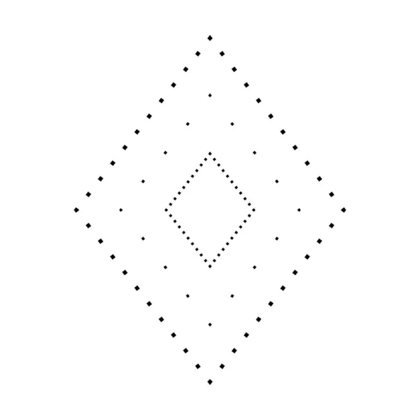 Tracing Rhombus Shape Symbol Dashed Dotted Broken Line Element Preschool — Stock Vector