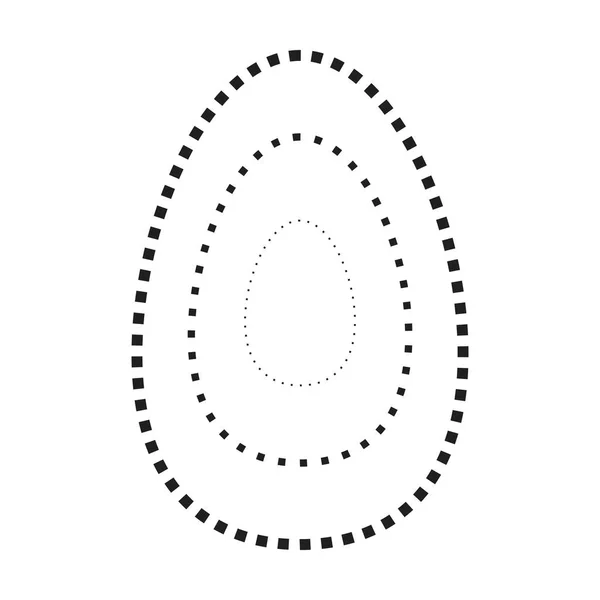 Rastreamento Forma Oval Símbolo Tracejado Pontilhado Elemento Linha Quebrada Para —  Vetores de Stock
