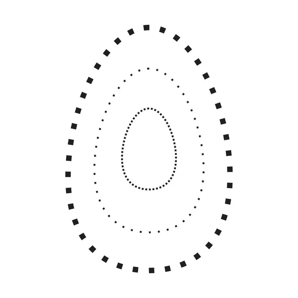 Ovales Formsymbol Gestricheltes Und Punktiertes Gebrochenes Linienelement Für Vorschul Kindergarten — Stockvektor