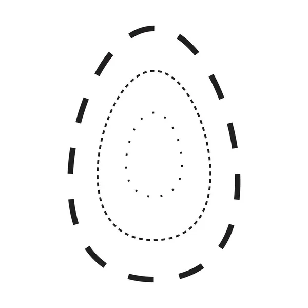Tracing Oval Shape Symbol Dashed Dotted Broken Line Element Preschool — Stock Vector
