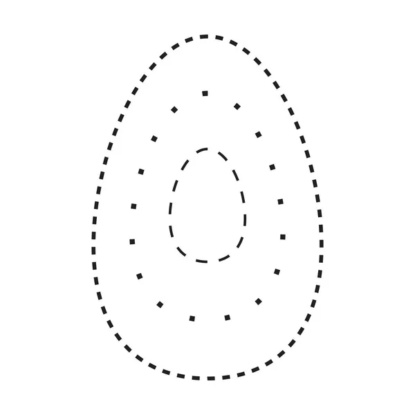 Retracer Symbole Ovale Forme Pointillé Pointillé Élément Ligne Cassé Pour — Image vectorielle