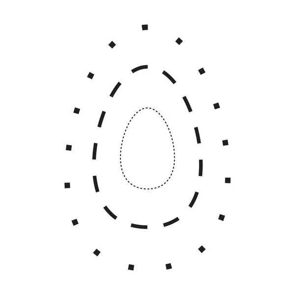 Retracer Symbole Ovale Forme Pointillé Pointillé Élément Ligne Cassé Pour — Image vectorielle