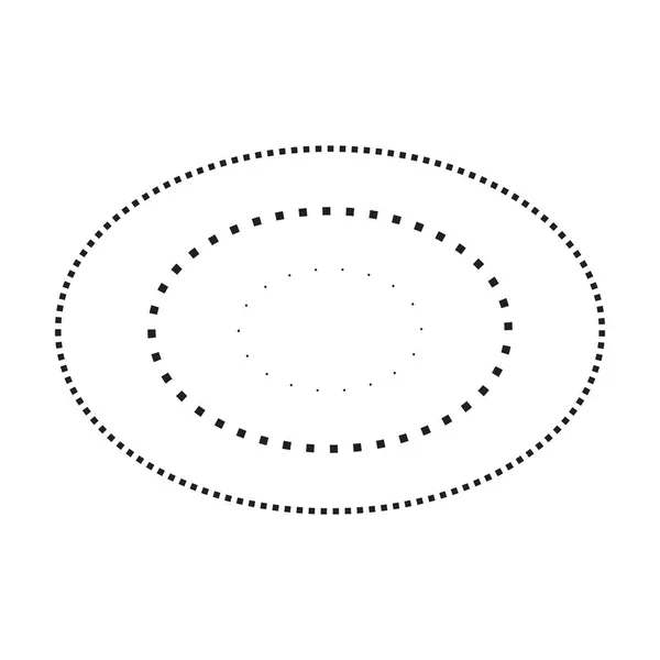 Rastreo Símbolo Forma Elipse Elemento Línea Rota Rayada Punteada Para — Archivo Imágenes Vectoriales