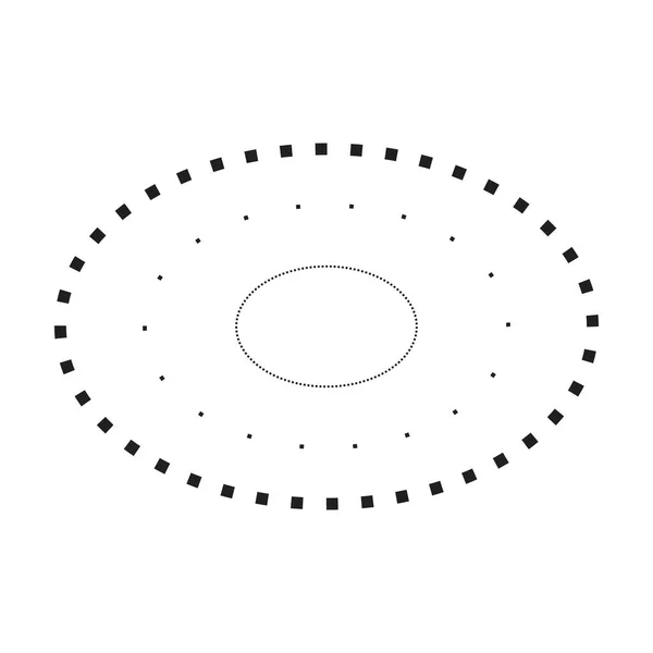 Tracer Symbole Forme Ellipse Pointillé Pointillé Élément Ligne Brisée Pour — Image vectorielle
