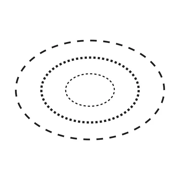 Tracer Symbole Forme Ellipse Pointillé Pointillé Élément Ligne Brisée Pour — Image vectorielle