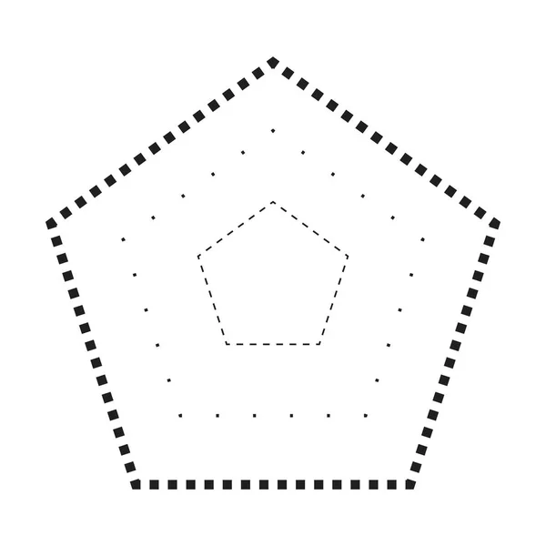Ανίχνευση Πεντάγωνου Σχήματος Συμβόλου Διακεκομμένου Και Διάστικτου Σπασμένου Στοιχείου Γραμμής — Διανυσματικό Αρχείο