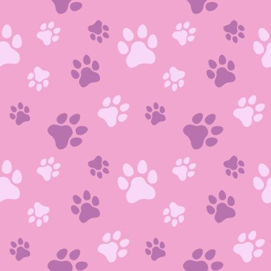 Köpek ve Kedi pençesi desensiz vektör, dijital ve yazılı materyaller için soyut hayvan ayak izi arkaplanı, doku ve duvar kağıdı çizimi