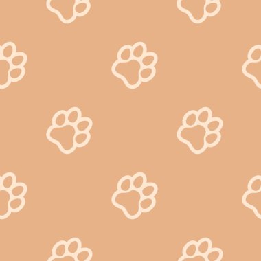 Köpek ve Kedi pençesi desensiz vektör, dijital ve yazılı materyaller için soyut hayvan ayak izi arkaplanı, doku ve duvar kağıdı çizimi