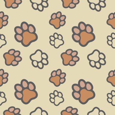 Dijital ve yazdırma materyalleri için kusursuz desenli vektör çizimi soyut hayvan ayak izi arkaplanı, doku ve duvar kağıdı çizimi.