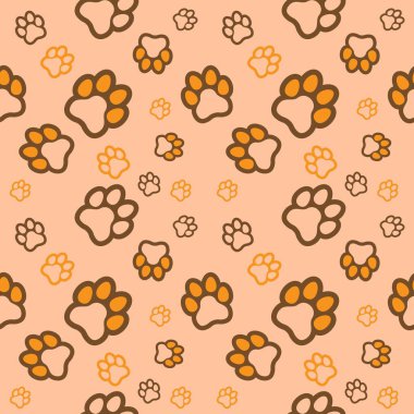 Dijital ve yazdırma materyalleri için kusursuz desenli vektör çizimi soyut hayvan ayak izi arkaplanı, doku ve duvar kağıdı çizimi.