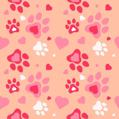 Pençe desensiz vektör karalama soyut köpek ve kedi ayak izi arkaplanı kumaş, doku ve duvar kağıdı çizimi için