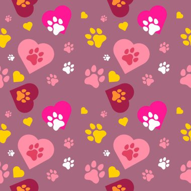 Pençe desensiz vektör karalama soyut köpek ve kedi ayak izi arkaplanı kumaş, doku ve duvar kağıdı çizimi için