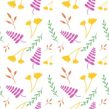 Kusursuz çiçek desenli taşıyıcı çiçek deseni karalama bitkisi soyut kumaş dokusu dijital kağıt ve baskı malzemeleri için resimleme