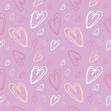 Valentine's seamless pattern vector doodle background digital paper illustration for web and print