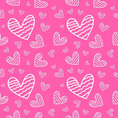 Valentine's seamless pattern vector doodle background digital paper illustration for web and print