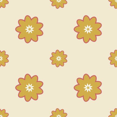 Seamless flower pattern vector floral shape doodle plant abstract texture background illustration for digital paper and print materials