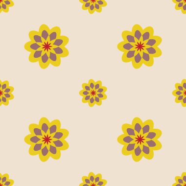 Seamless flower pattern vector floral shape doodle plant abstract texture background illustration for digital paper and print materials