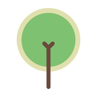 Doğa, ekoloji ve çevre için düz renk illüstrasyonunda ağaç ikonu vektör sembolü