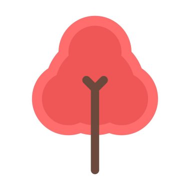 Doğa, ekoloji ve çevre için düz renk illüstrasyonunda ağaç ikonu vektör sembolü