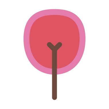 Doğa, ekoloji ve çevre için düz renk illüstrasyonunda ağaç ikonu vektör sembolü