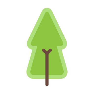 Doğa, ekoloji ve çevre için düz renk illüstrasyonunda ağaç ikonu vektör sembolü