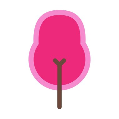 Doğa, ekoloji ve çevre için düz renk illüstrasyonunda ağaç ikonu vektör sembolü