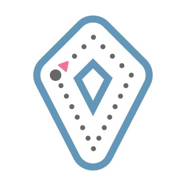 Dotted kite shape for tracing lines for preschool and kindergarten school kids for math drawing practice