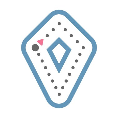 Dotted kite shape for tracing lines for preschool and kindergarten school kids for math drawing practice