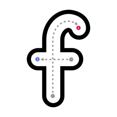 Tracing alphabet letter f lowercase prewriting dotted line element for kindergarten and preschool kids worksheet for handwriting practice activity
