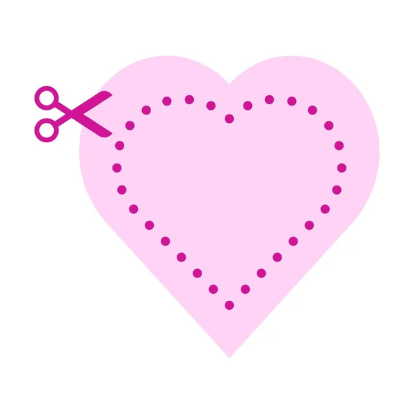 Cutting Practice Activites Heart Shape Symbol Element Preschool Scissors Activity — Stock Vector