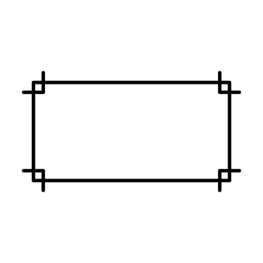 Vektör illüstrasyonunda basit pankart tasarımı için dikdörtgen çerçeve şekil simgesi, dekoratif klasik sınır karalama ögesi.