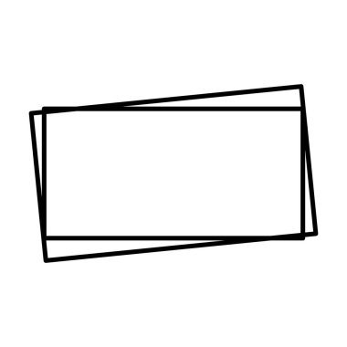 Vektör illüstrasyonunda basit pankart tasarımı için dikdörtgen çerçeve şekil simgesi, dekoratif klasik sınır karalama ögesi.