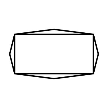 Vektör illüstrasyonunda basit pankart tasarımı için dikdörtgen çerçeve şekil simgesi, dekoratif klasik sınır karalama ögesi.