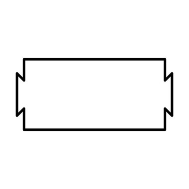 Vektör illüstrasyonunda basit pankart tasarımı için dikdörtgen çerçeve şekil simgesi, dekoratif klasik sınır karalama ögesi.
