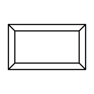 Vektör illüstrasyonunda basit pankart tasarımı için dikdörtgen çerçeve şekil simgesi, dekoratif klasik sınır karalama ögesi.