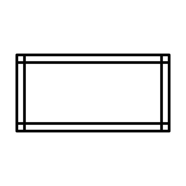 Rectangle Frame Shape Icon Decorative Vintage Border Doodle Element Simple — Stock Vector