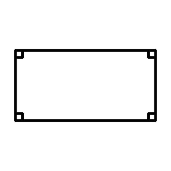 Rektangel Ram Form Ikon Dekorativ Vintage Gräns Klotter Element För — Stock vektor