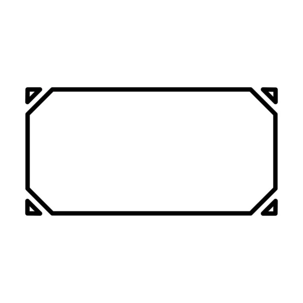 Rektangel Ram Form Ikon Dekorativ Vintage Gräns Klotter Element För — Stock vektor
