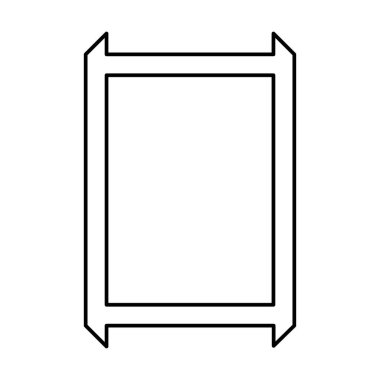 Vektör illüstrasyonunda basit pankart tasarımı için dikdörtgen çerçeve şekil simgesi, dikey dekoratif klasik sınır karalama ögesi.