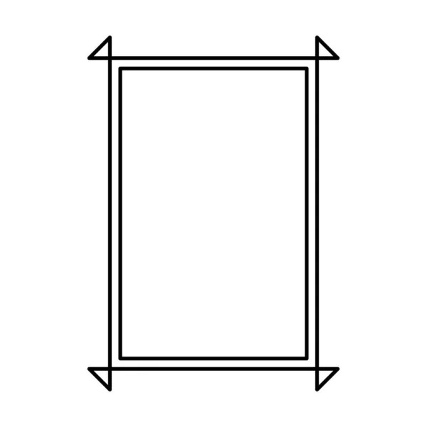 Ícone Forma Quadro Retângulo Elemento Doodle Borda Vintage Decorativo Vertical — Vetor de Stock
