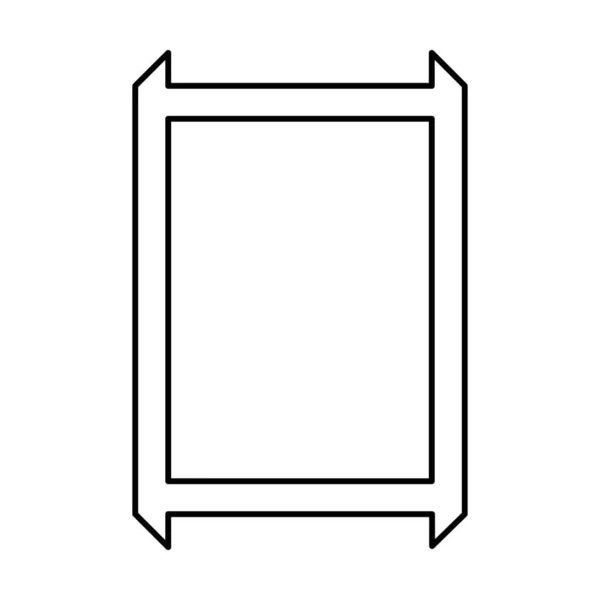 Ícone Forma Quadro Retângulo Elemento Doodle Borda Vintage Decorativo Vertical —  Vetores de Stock