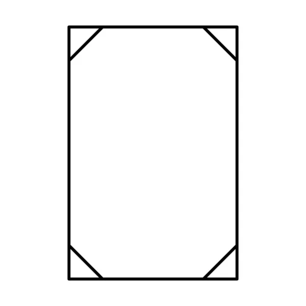 Rechteck Frame Form Symbol Vertikale Dekorative Vintage Grenze Doodle Element — Stockvektor
