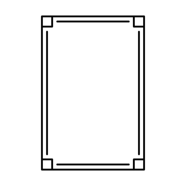 Rektangel Ram Form Ikon Vertikal Dekorativ Vintage Gräns Klotter Element — Stock vektor