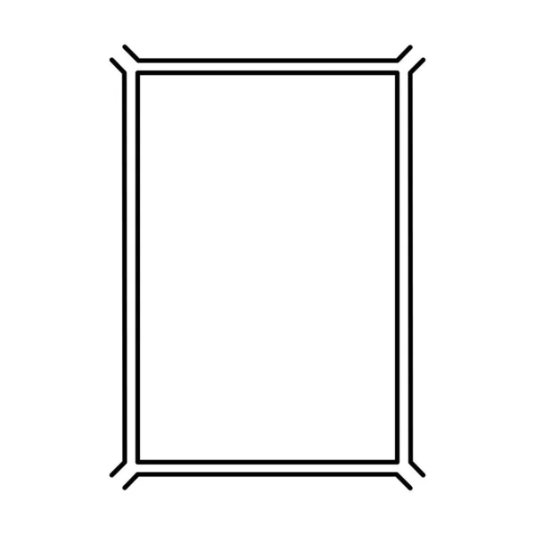 Icône Rectangulaire Forme Cadre Élément Décoratif Vertical Vintage Bordure Doodle — Image vectorielle